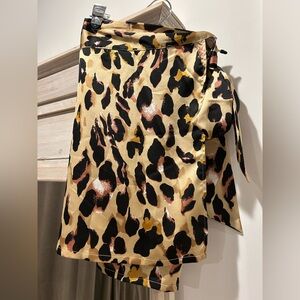 Never fully dressed Jaspre leopard mini wrap skirt